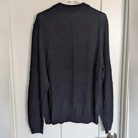 Eddie Bauer Navy Merino Wool Sweater Polo sz XL - Picture 5 of 5